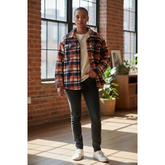 Nasty Gal Check Out The Facts Oversized Shacket Plaid Size 6 - Picture 13 of 13